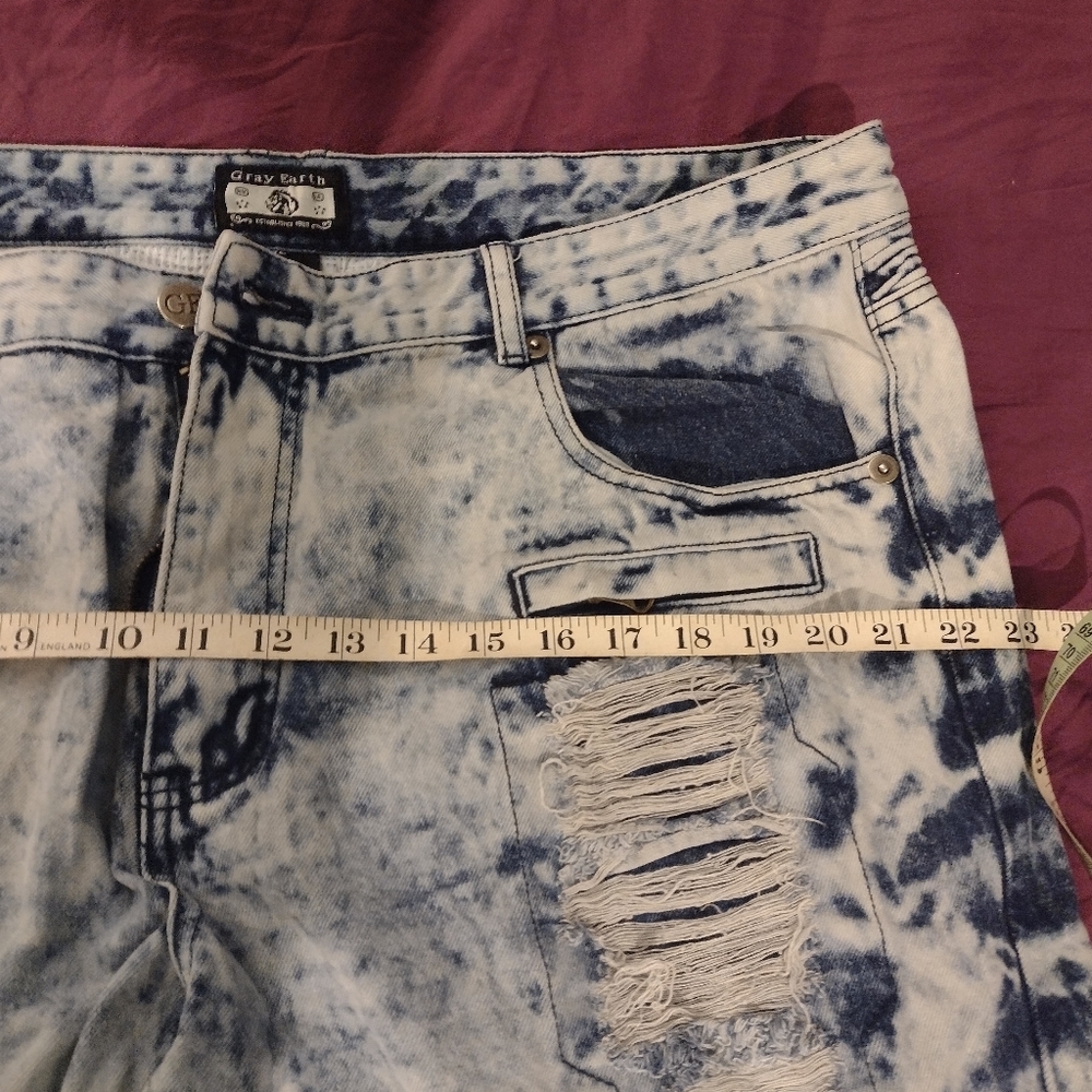 Gray Earth Men's Acid Washed Straight Leg Denim Jeans Sz. W42 - Picture 12 of 16